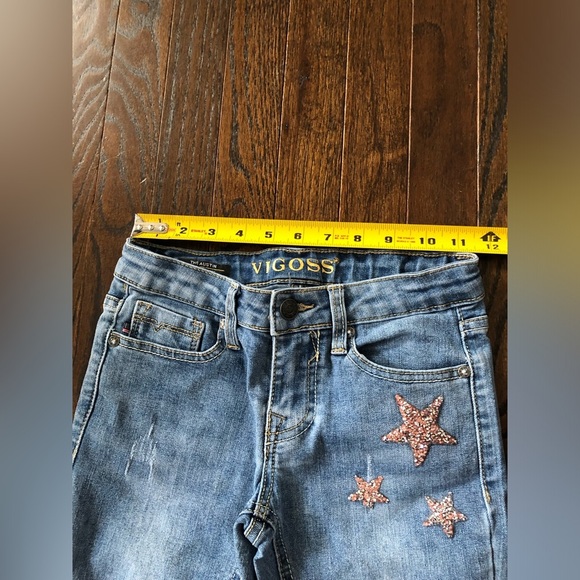 VIGOSS Girls (6-7?) The Austin Ankle Skinny Mid-Rise Crystal Stars Vintage Jeans - Picture 7 of 13